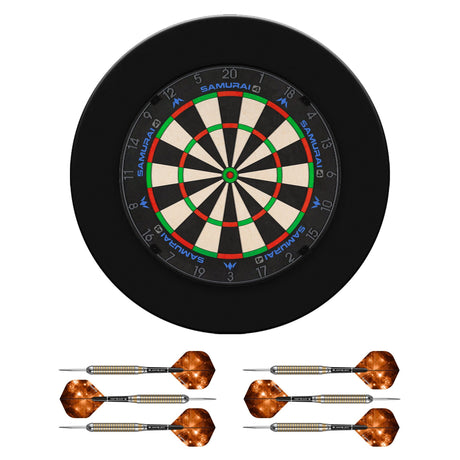 Mission Samurai 4 Dartboard Set - Dart Board, Surround & 2 sets of Brass Darts Samurai 4 Graphite