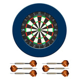 Mission Samurai Infinity Dartboard Set - Dart Board, Surround & 2 sets of Brass Darts - Blue