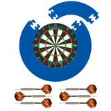 Mission Samurai Infinity Dartboard Set - Dart Board, Jigsaw Surround & 2 sets of Brass Darts - Blue