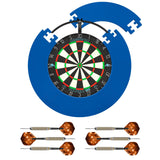 Mission Samurai Infinity Dartboard Set - Dart Board, Jigsaw Surround, Torus 100 Light & 2 sets of Brass Darts - Blue