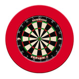 Mission Samurai II Dartboard Set - Dart Board & Surround - Red
