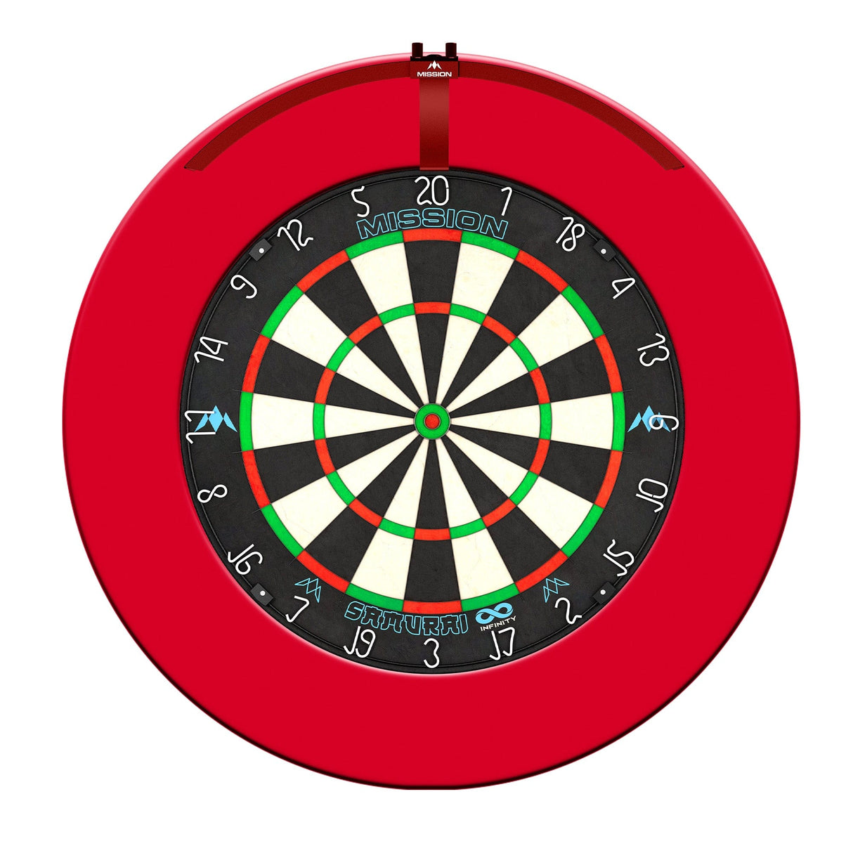 Mission Samurai II Dartboard Set - Dart Board, Surround & Torus 100 Light - Red