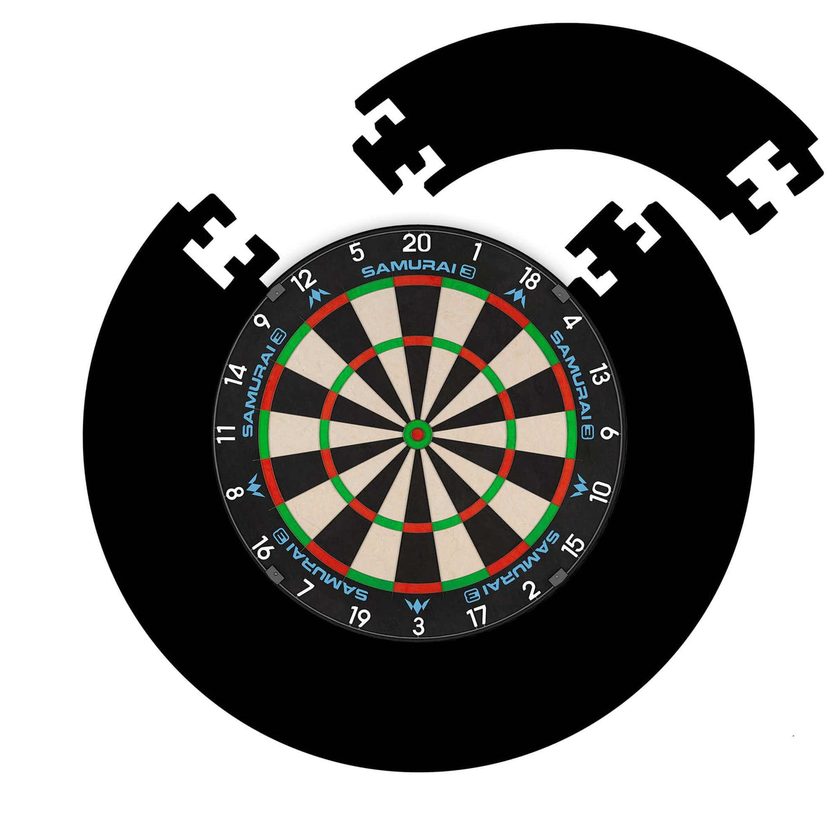 Mission Samurai 3 Dartboard Set - Dart Board & Black Jigsaw Surround