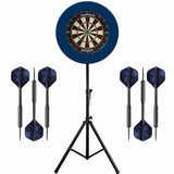 Mission Shogun Dartboard & Stand Set - Dart Board, Surround and Stand - Blue