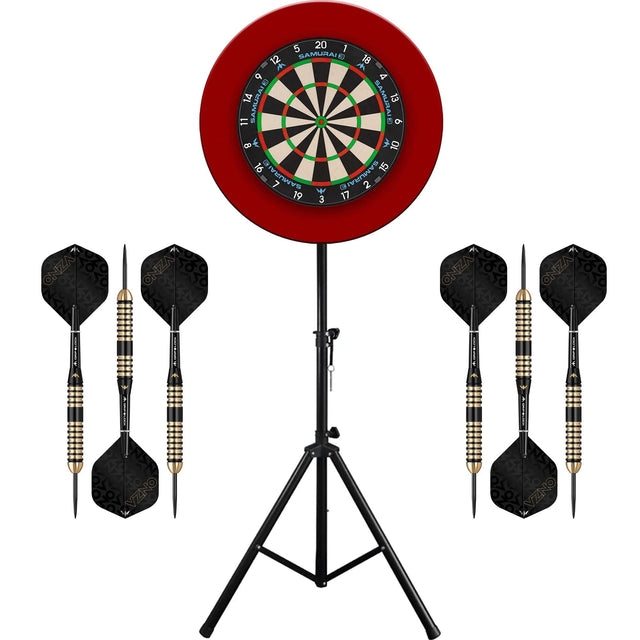 Mission Samurai 3 Dartboard & Stand Set - Dart Board, Surround, Stand and Darts