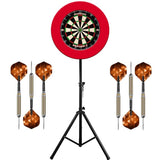 Mission Samurai II Dartboard & Stand Set - Dart Board, Surround, Stand and Darts - Red