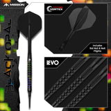 Mission Black Opal Darts - Soft Tip - 95% Tungsten - Black & Coral PVD 20g