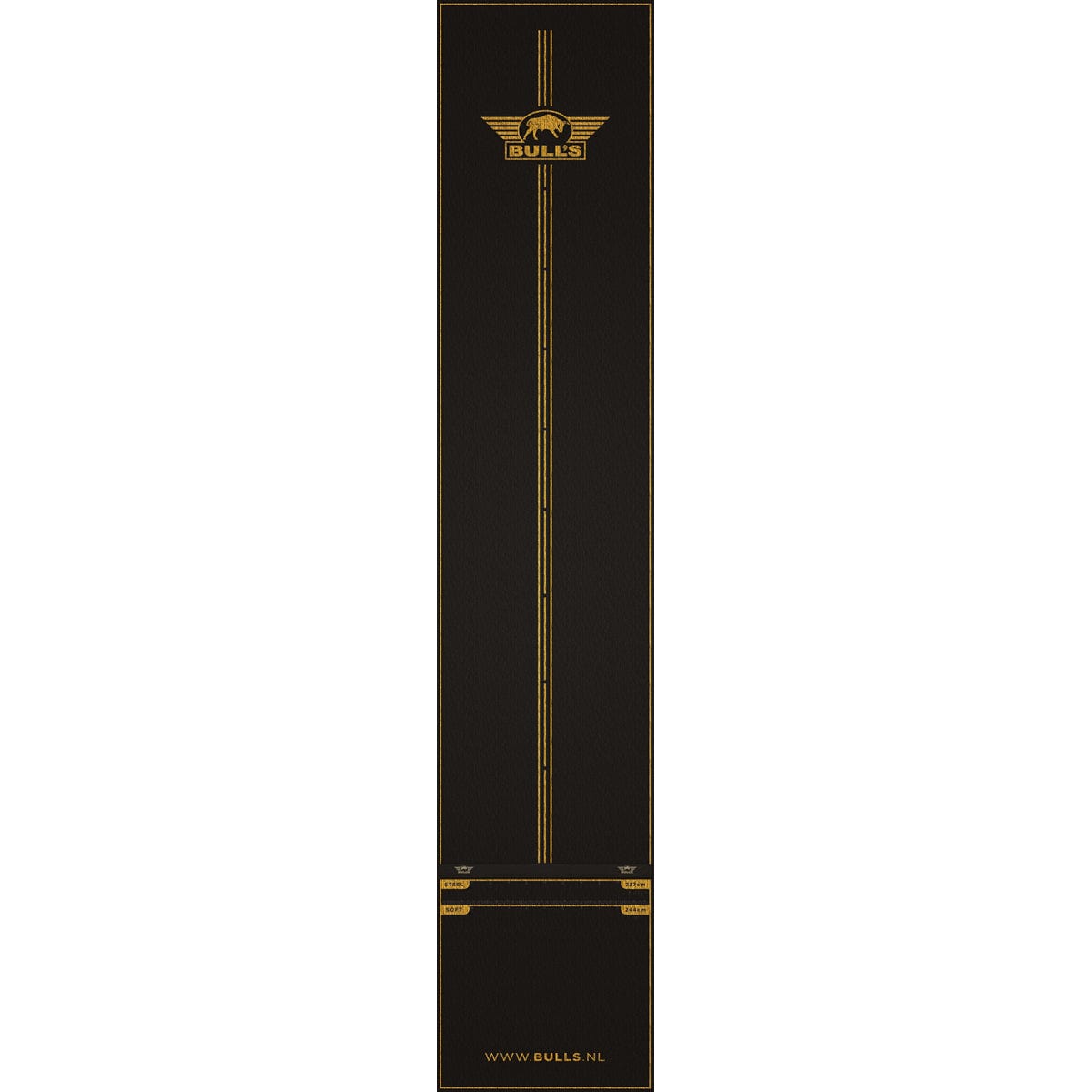Bulls Advantage Carpet Dart Mat - with oche - Black  & Gold - 300 x 85cm