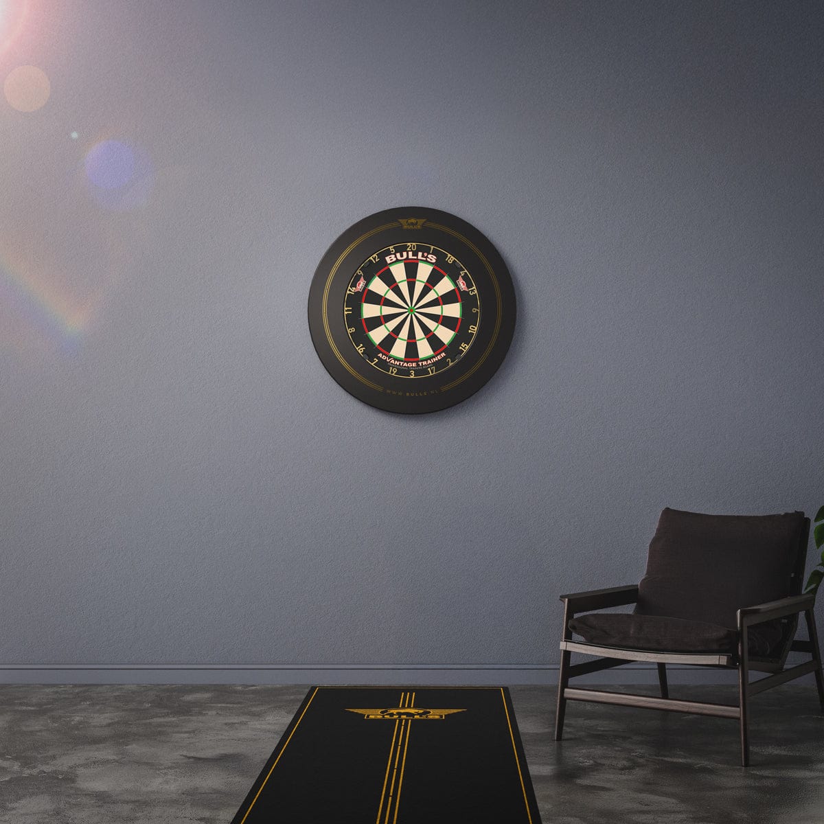 Bulls Advantage Trainer Dartboard - Thinner Doubles & Trebles - Gold