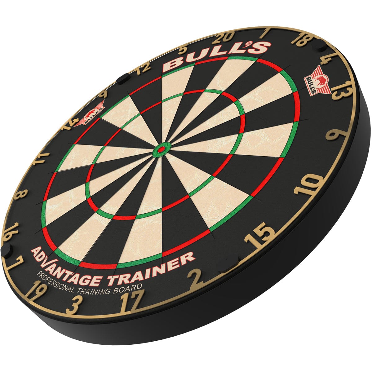 Bulls Advantage Trainer Dartboard - Thinner Doubles & Trebles - Gold
