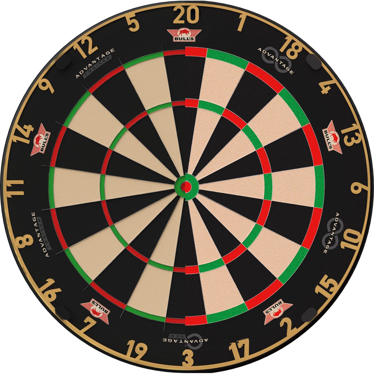 Bulls Advantage Gold Trainer Dartboard - Thinner Doubles & Trebles