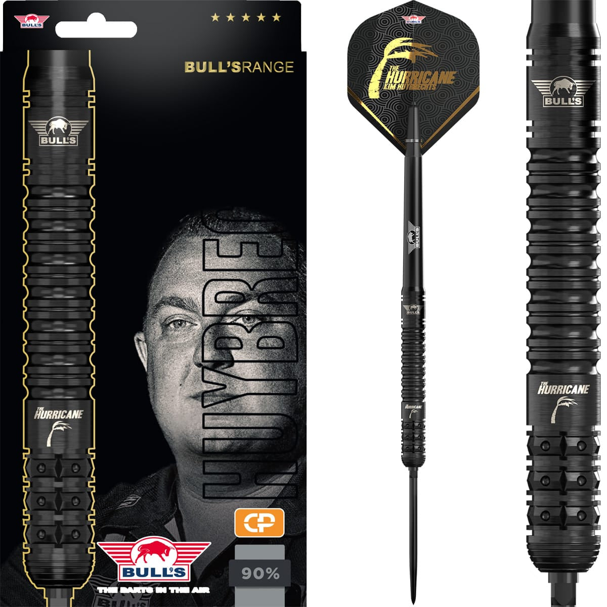 Bulls Kim Huybrechts CP Darts - Steel Tip - 90% Tungsten - E2 Black