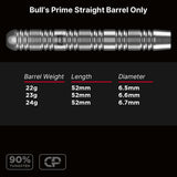 Bulls Prime CP Darts - Steel Tip - 90% Tungsten - Barrels Only - Straight