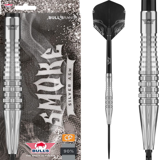 Bulls Smoke CP Darts - Steel Tip - 90% Tungsten - Silver Ash