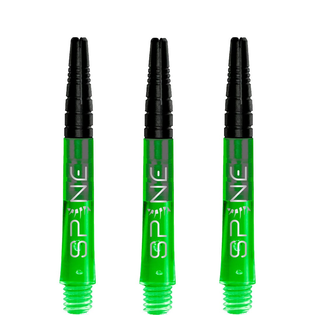 Bulls Spine Dart Shafts - Polycarbonate with Aluminium Top - Green Tweenie