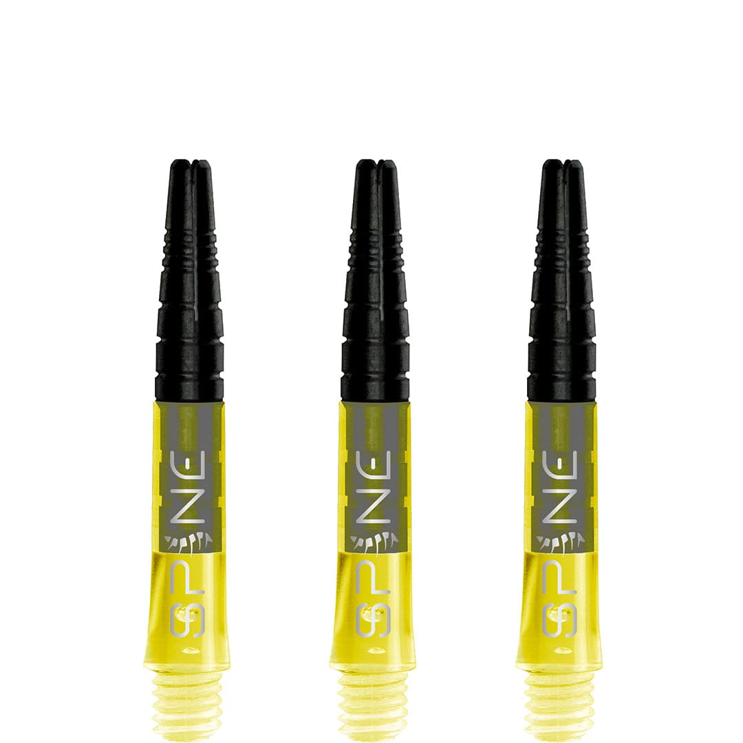 Bulls Spine Dart Shafts - Polycarbonate with Aluminium Top - Yellow Short