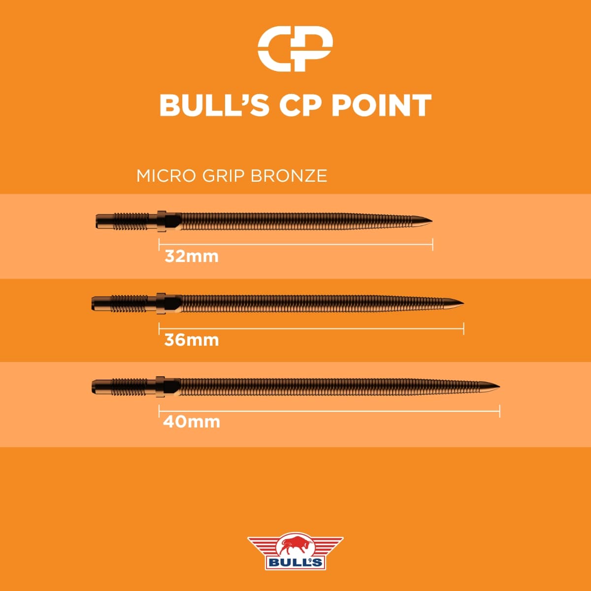 Bulls CP Dart Points - Steel Tip - Micro Grip