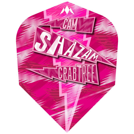 Mission Solo Dart Flights - 100 Micron - Standard No6 - Cam Crabtree - Pink