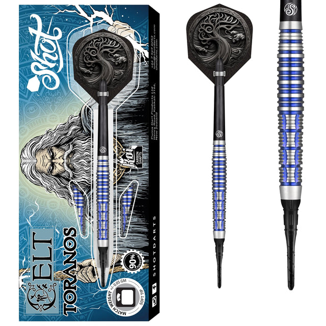 Shot Celt Darts - Soft Tip - 90% Tungsten - Toranos - 20g