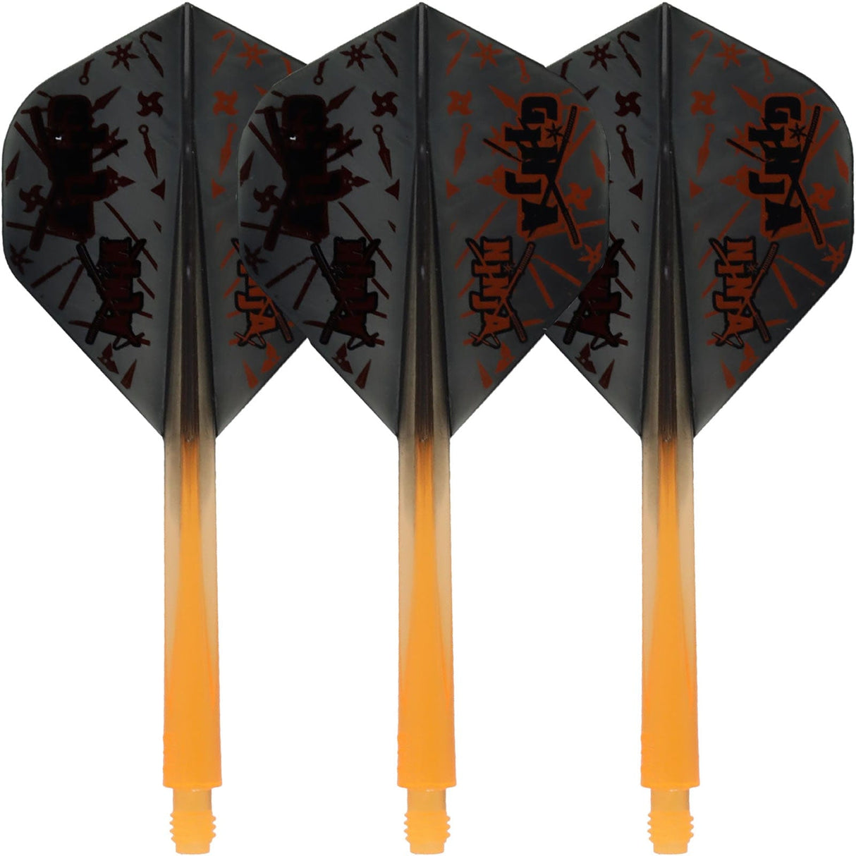 Condor AXE Dart Flights - Matt Campbell - Ginja Ninja - Standard - Black & Orange