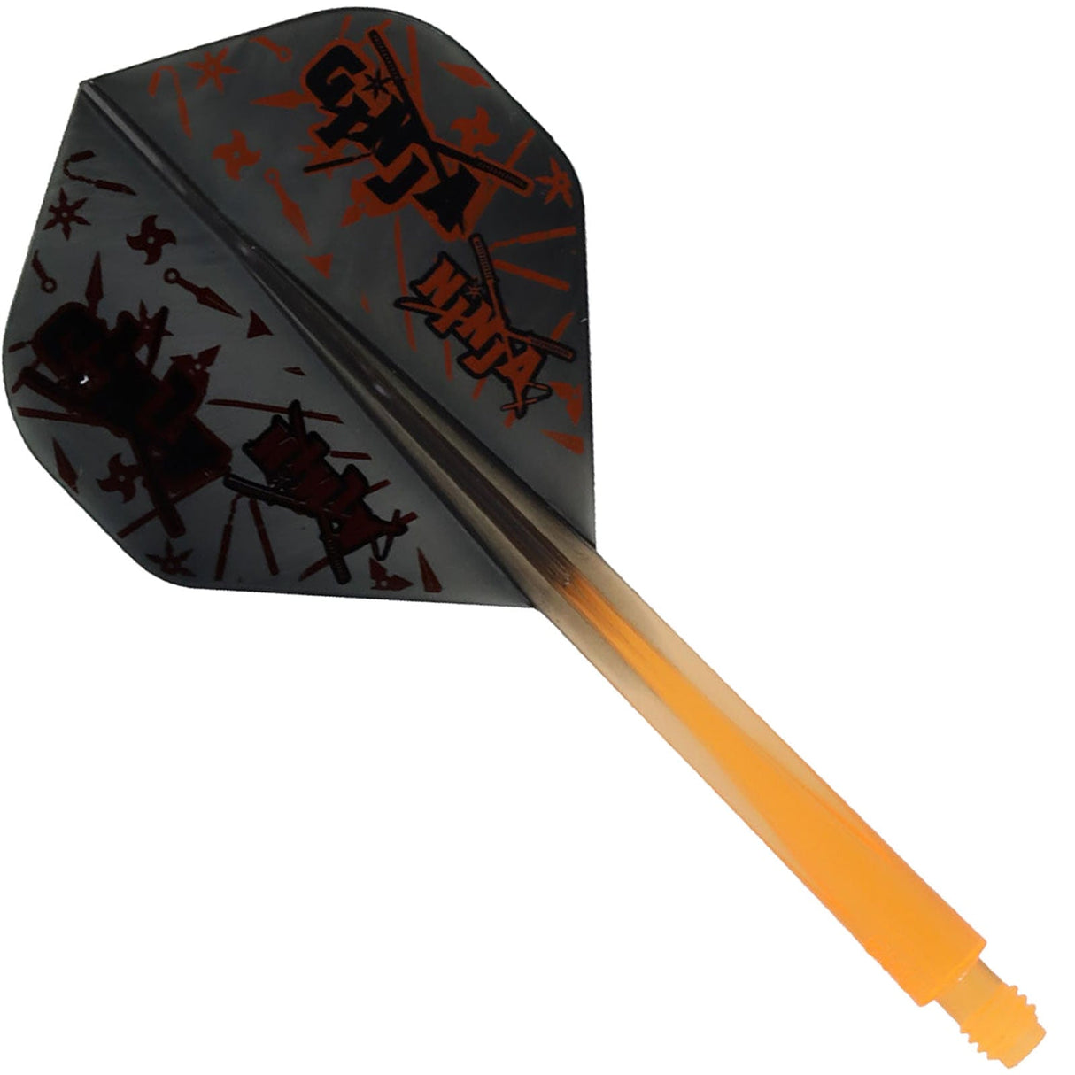 Condor AXE Dart Flights - Matt Campbell - Ginja Ninja - Standard - Black & Orange Long