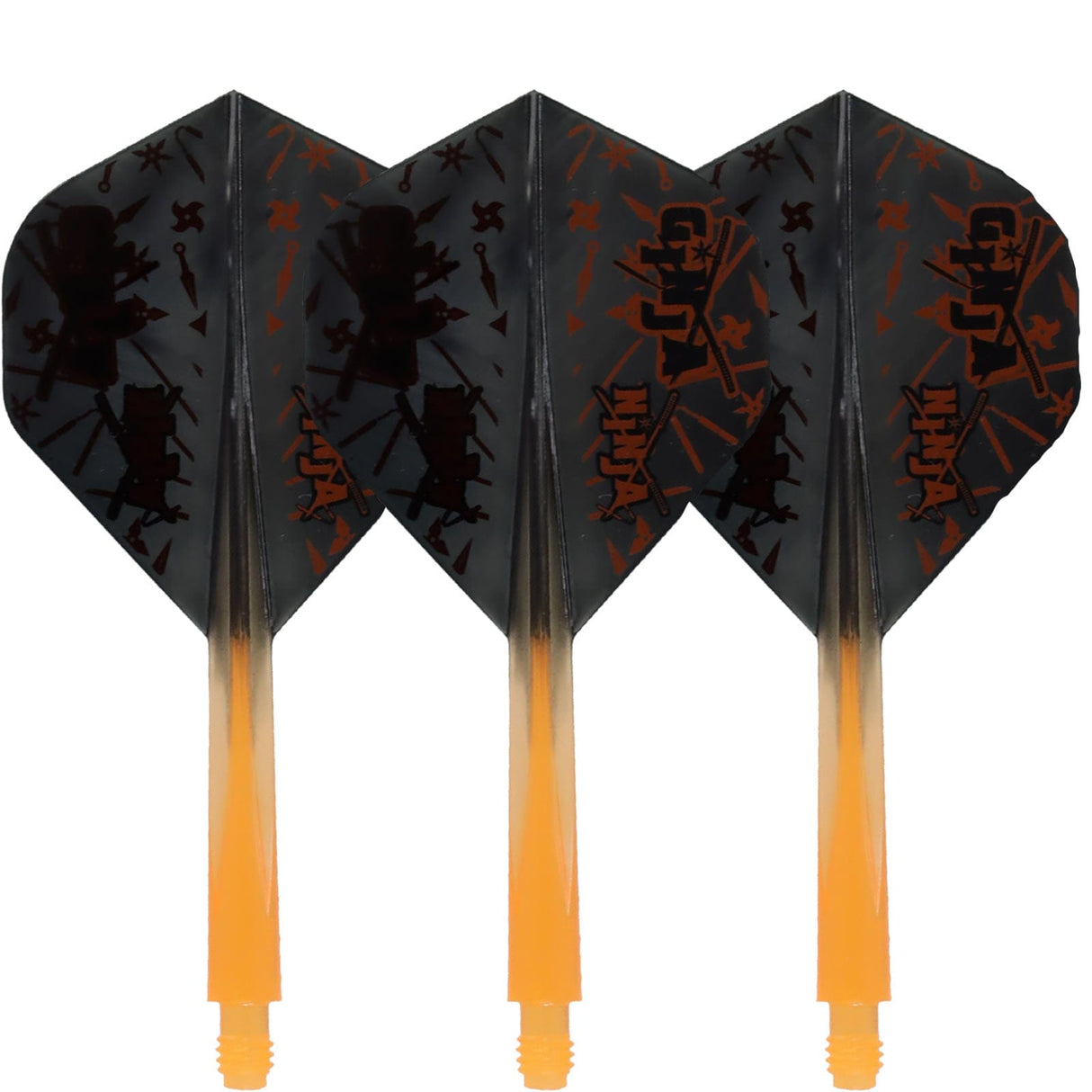 Condor AXE Dart Flights - Matt Campbell - Ginja Ninja - Standard - Black & Orange