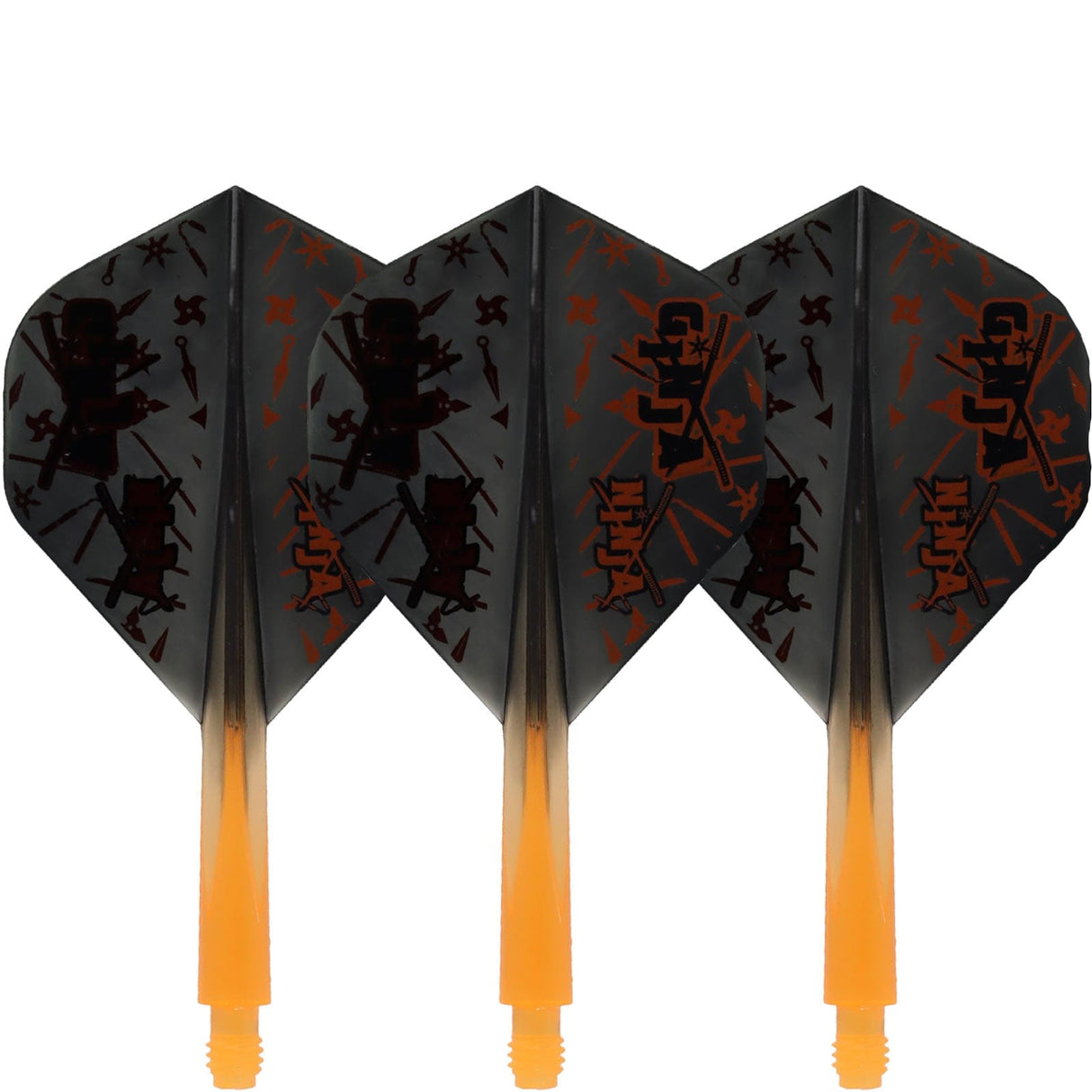 Condor AXE Dart Flights - Matt Campbell - Ginja Ninja - Standard - Black & Orange