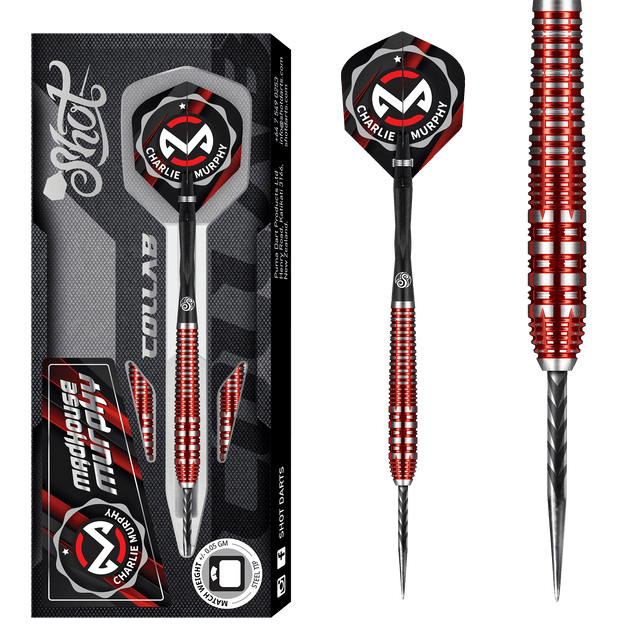 Shot Pro Series Darts - Steel Tip - 90% Tungsten - Charlie Murphy - 23g