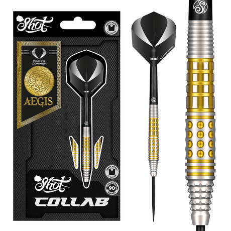 Shot x DC Collab Darts - Steel Tip - 90% Tungsten - Aegis
