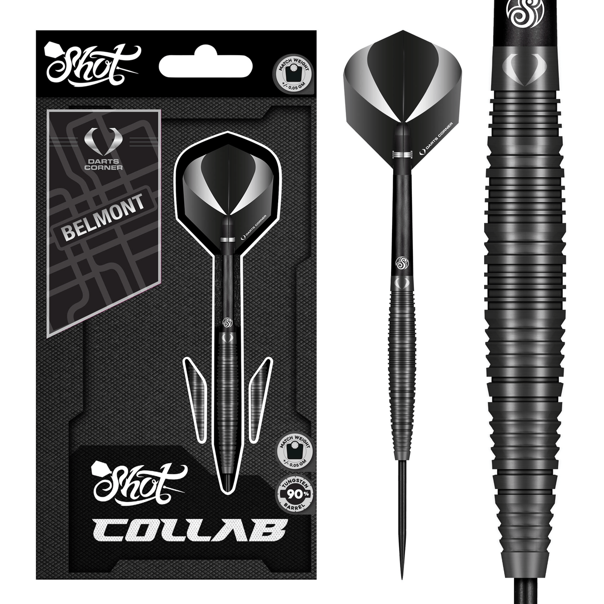 Shot x DC Collab Darts - Steel Tip - 90% Tungsten - Belmont