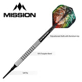 Mission Dominik Grüllich Darts - Soft Tip - 95% Tungsten - Silver-Black Rings