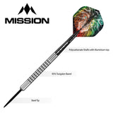 Mission Dominik Grüllich Darts - Steel Tip - 95% Tungsten - Silver-Black Rings