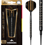 Mission Mike De Decker Darts - Soft Tip - 95% Tungsten - Black & Gold PVD - 20g