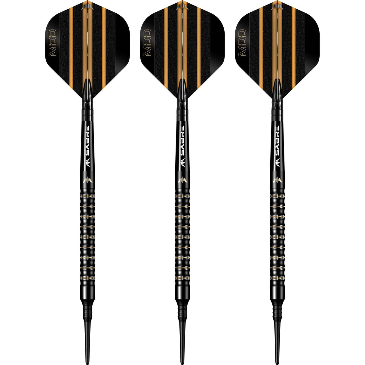 Mission Mike De Decker Darts - Soft Tip - 95% Tungsten - Black & Gold PVD - 20g