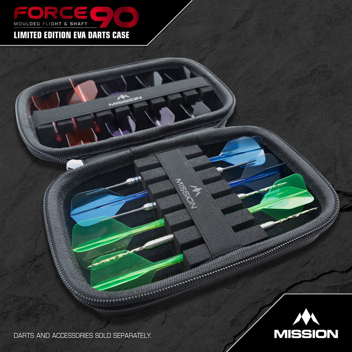 Mission Force 90 Dart Case - EVA Moulded Wallet - Limited Edition - Large - Grey Denim