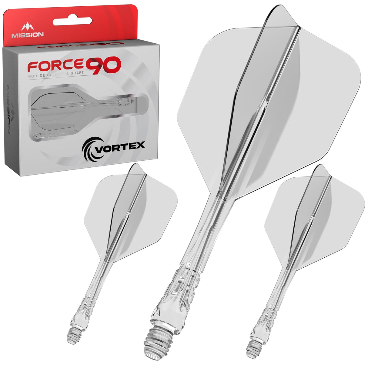 Mission Force 90 Vortex - Moulded Flight & Shaft - Clear