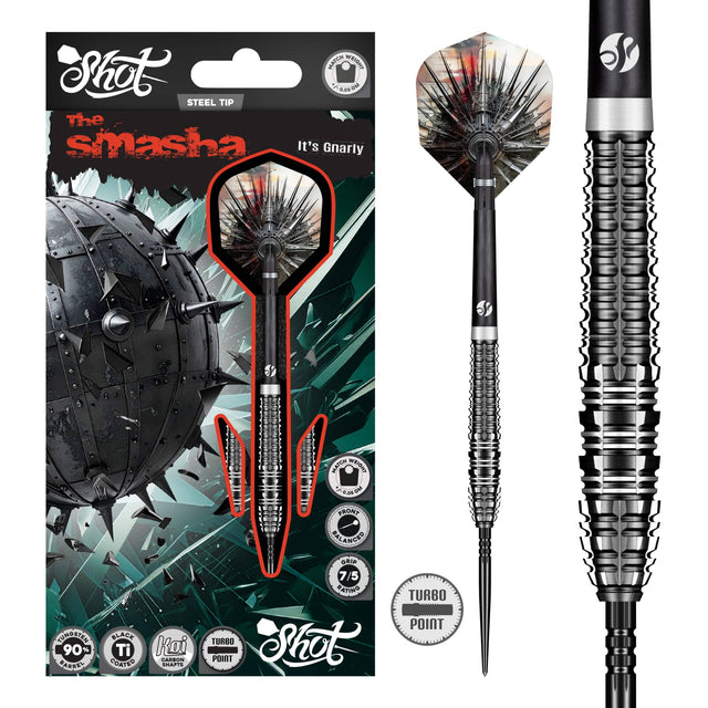 Shot Gnarly TP Darts - Steel Tip - 90% Tungsten - Smasha