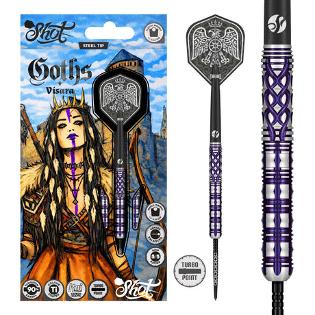 Shot Goths Darts -Steel Tip - 90% Tungsten - Visara