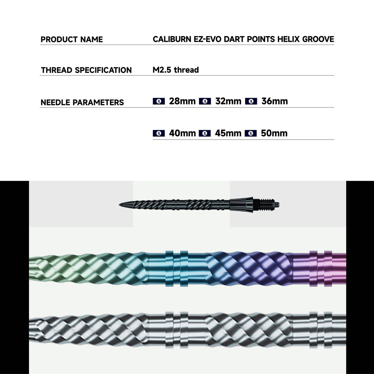 Caliburn EZ-EVO Dart Points - Helix Groove