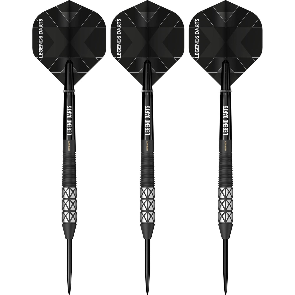 Legend Darts - Steel Tip - Revolution Series - B24 - Black - Taper Back Ring & Milled Cut