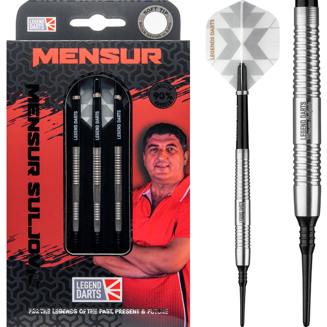 *Legend Darts - Soft Tip - The Gentle - Mensur Suljovic - Silver - 18g 18g