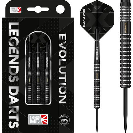 Legend Darts - Steel Tip - Evolution Series - B10 - Black - Front Knurl