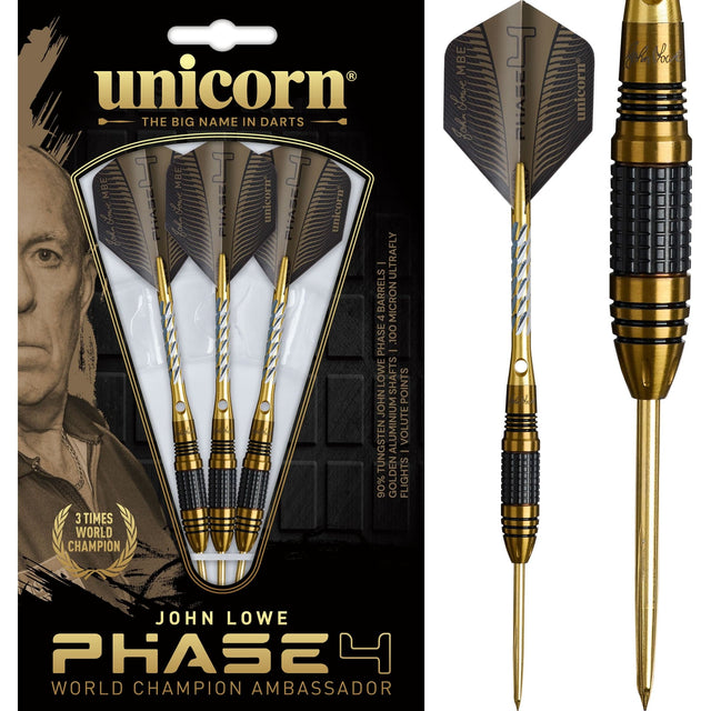 Unicorn World Champion Darts - Steel Tip - 90% Tungsten - John Lowe - Phase 4