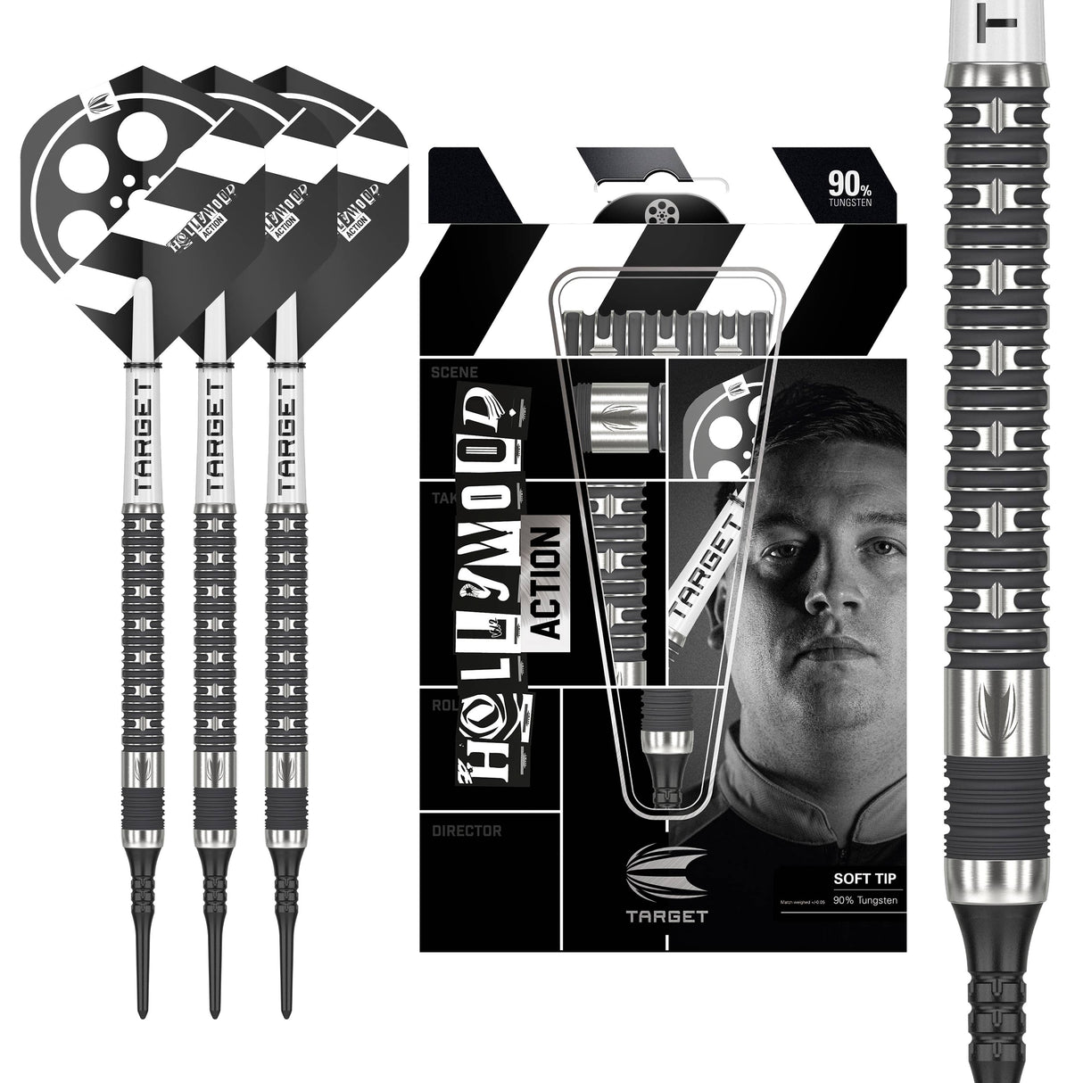 Target Chris Dobey Darts - Soft Tip - 90% Tungsten - Hollywood Action 20g