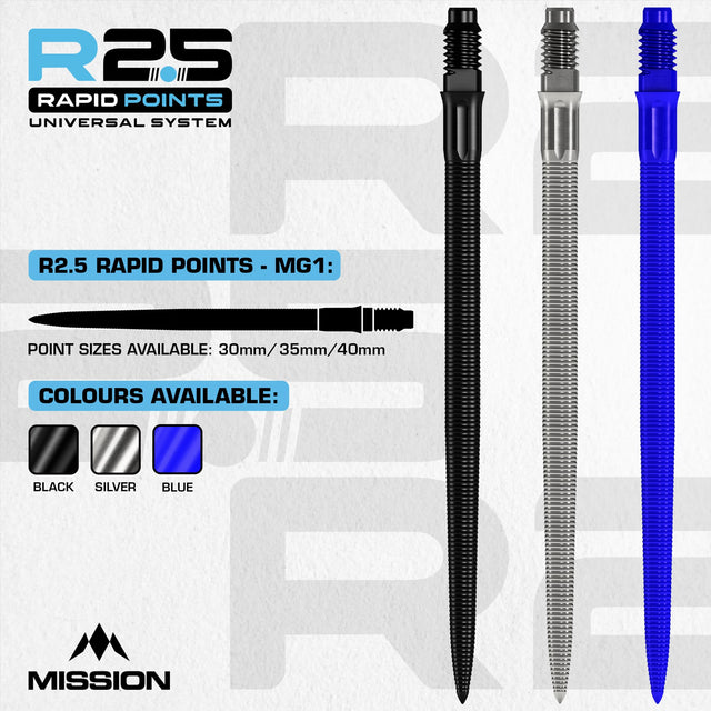 Mission R2.5 Rapid Dart Points - Steel Tip - MG1