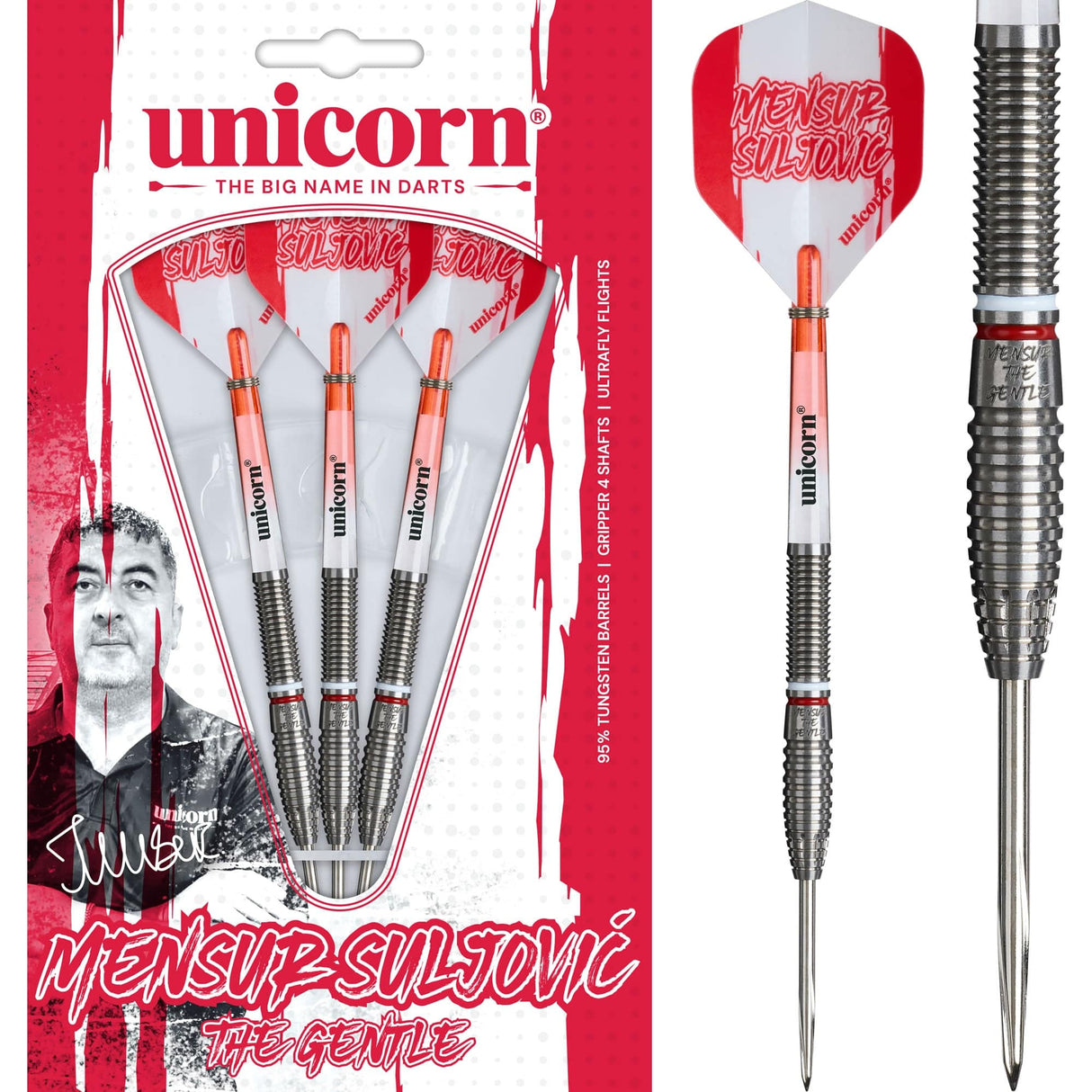 Unicorn Mensur Suljovic Darts - Steel Tip - 95% Tungsten