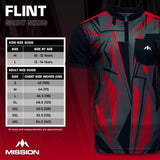 Mission Darts Flint Dart Shirt - Collarless - Lightweight - Black & Red - Youth