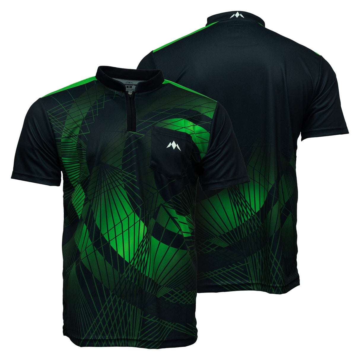 Mission Darts Orb Dart Shirt - Collarless - Lightweight - Black & Green - Youth