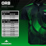 Mission Darts Orb Dart Shirt - Collarless - Lightweight - Black & Green - Youth