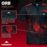 Mission Darts Orb Dart Shirt - Collarless - Lightweight - Black & Red